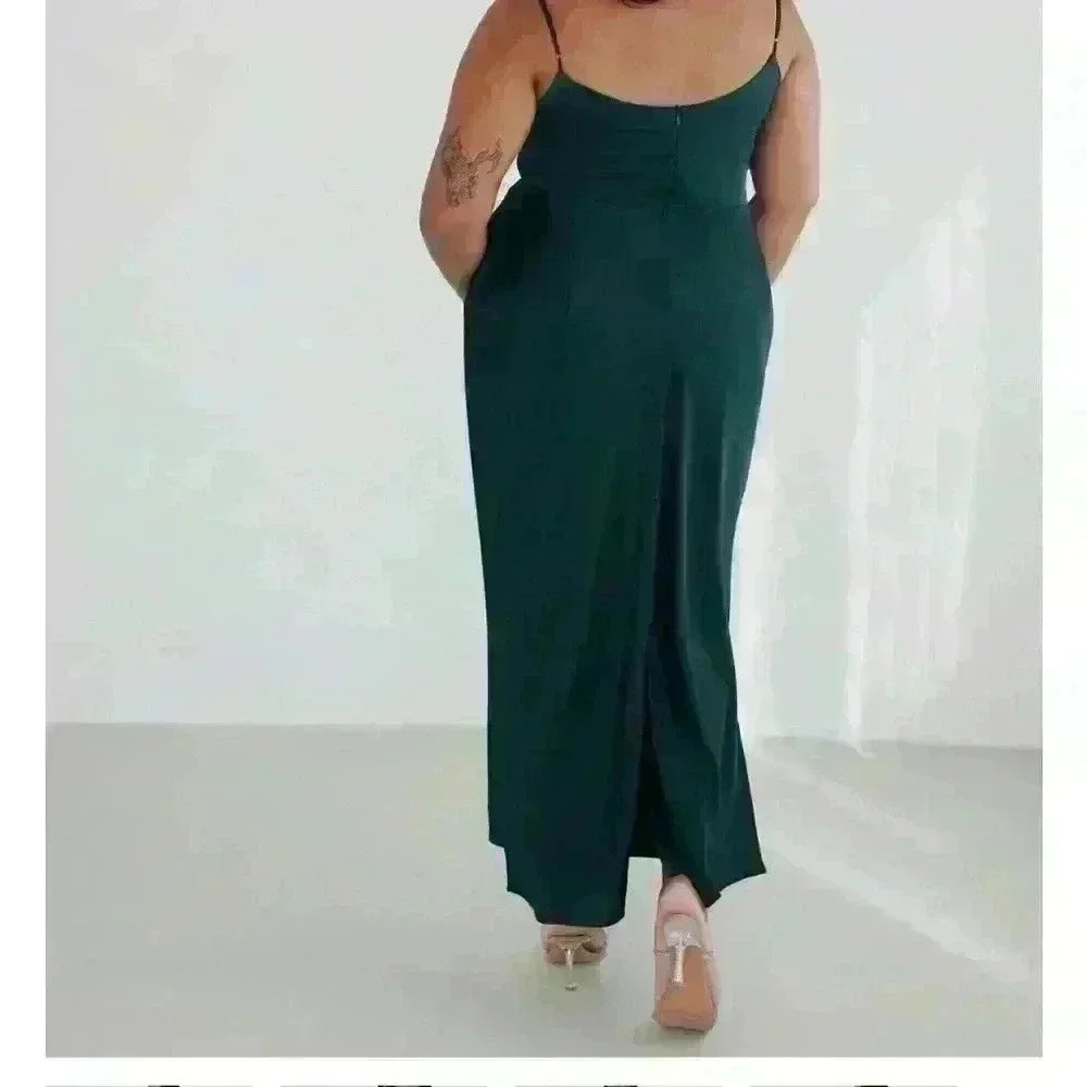 Park & Fifth | Maxine dress forest green size XL unhemmed with added rosette - Picture 5 of 8